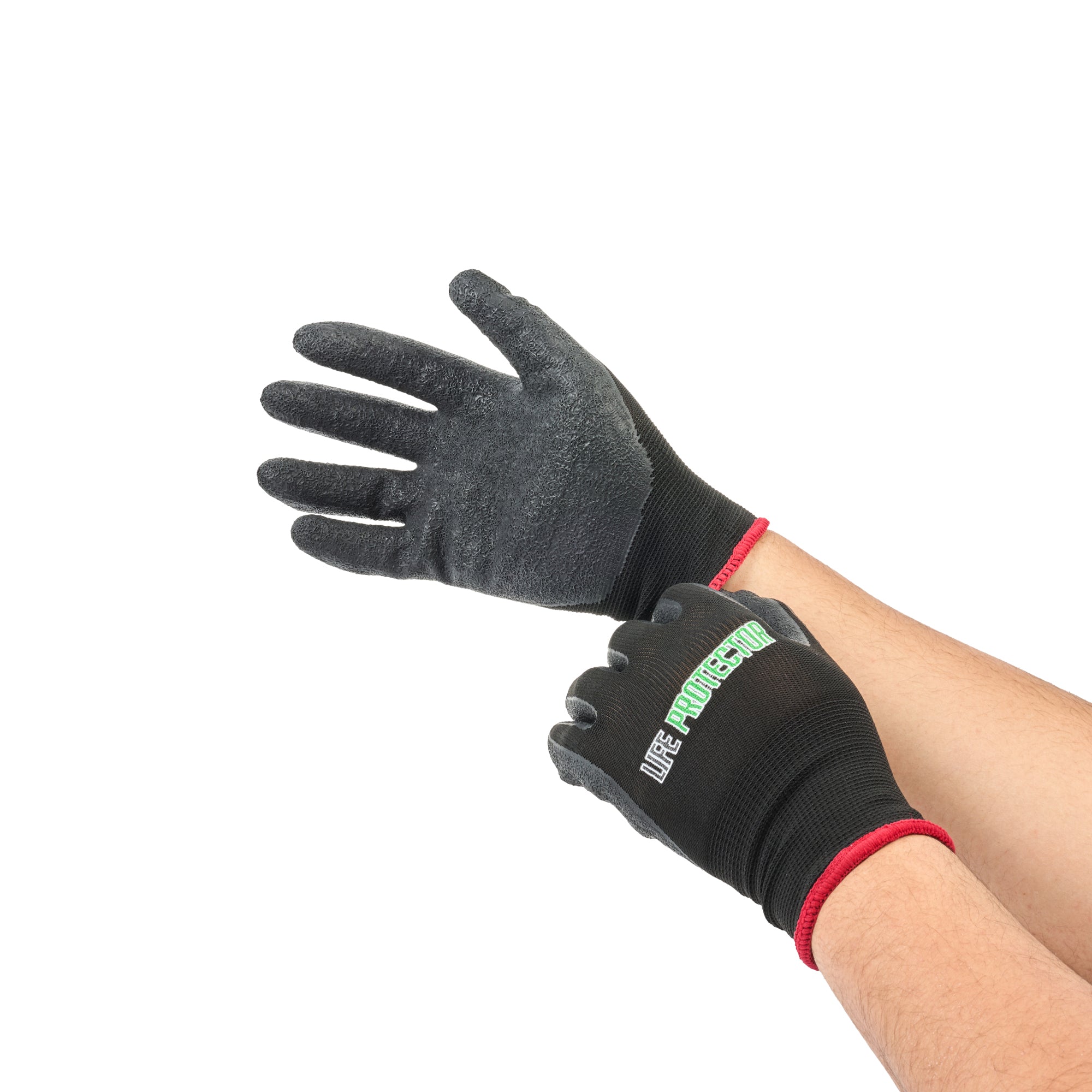 Life Protector Black Nylon Small Work Glove - with Crinkle Latex Palm Coating - 10 count box