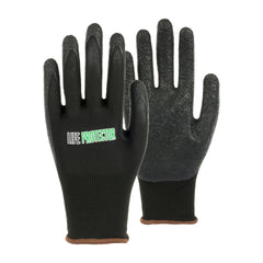 Life Protector Black Nylon Large Work Glove - with Crinkle Latex Palm Coating - 10 count box