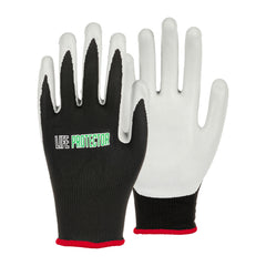 Life Protector Black Nylon Small Work Glove - with Foam Nitrile Palm Coating - 10 count box