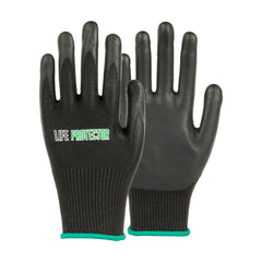 Life Protector Black HPPE Nylon / Spandex Medium Work Glove - with Ultra-Thin Foam Nitrile Palm Coating, Cut-Resistant - 10 count box