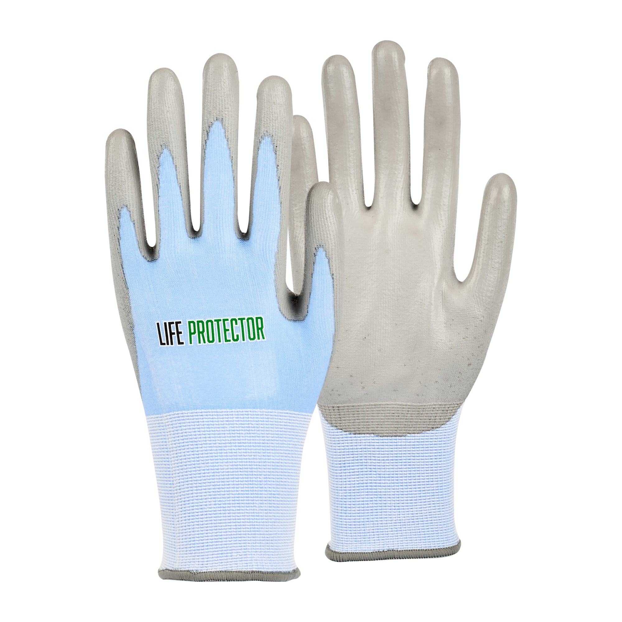 Life Protector Light Blue Diamond Blend Extra Large Work Glove - with Foam Polyurethane Palm Coating, Cut-Resistant - 10 count box