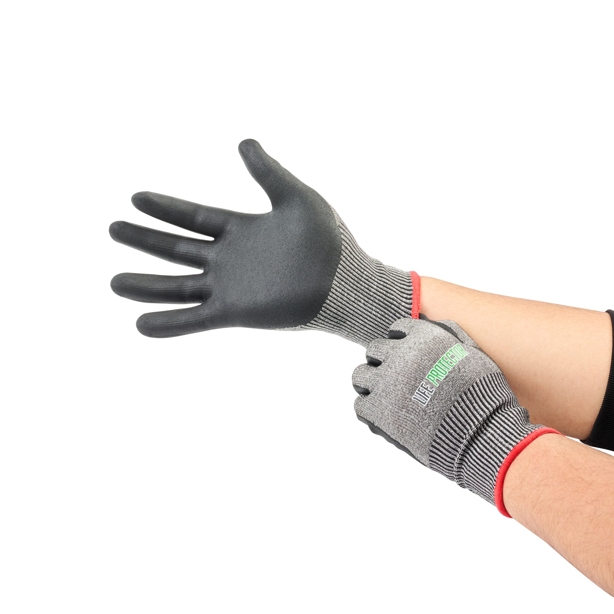 Life Protector Gray HPPE Polyester / Spandex Small Work Glove - with Ultra-Thin Foam Nitrile Palm Coating, Cut-Resistant - 10 count box