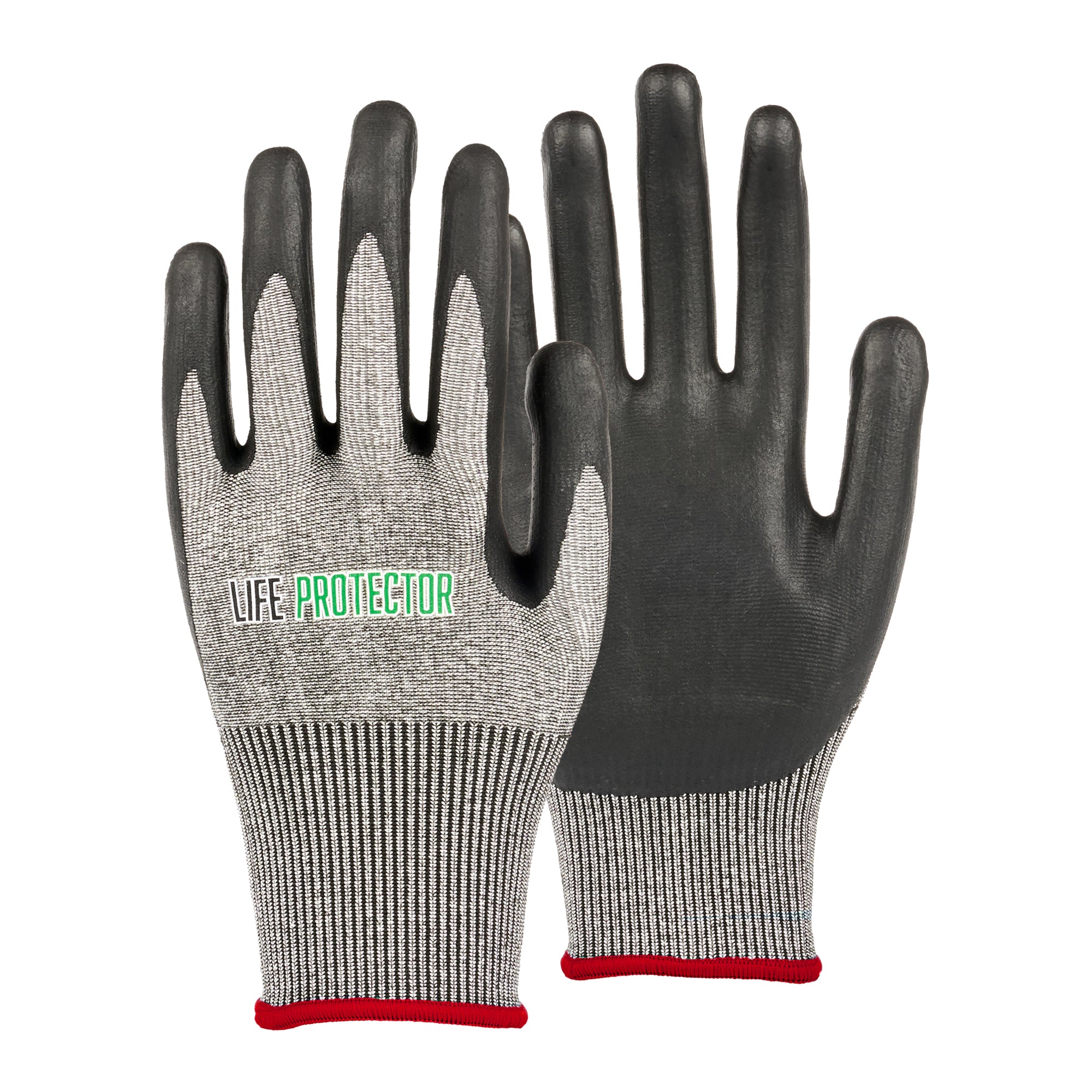 Life Protector Gray HPPE Polyester / Spandex Small Work Glove - with Ultra-Thin Foam Nitrile Palm Coating, Cut-Resistant - 10 count box