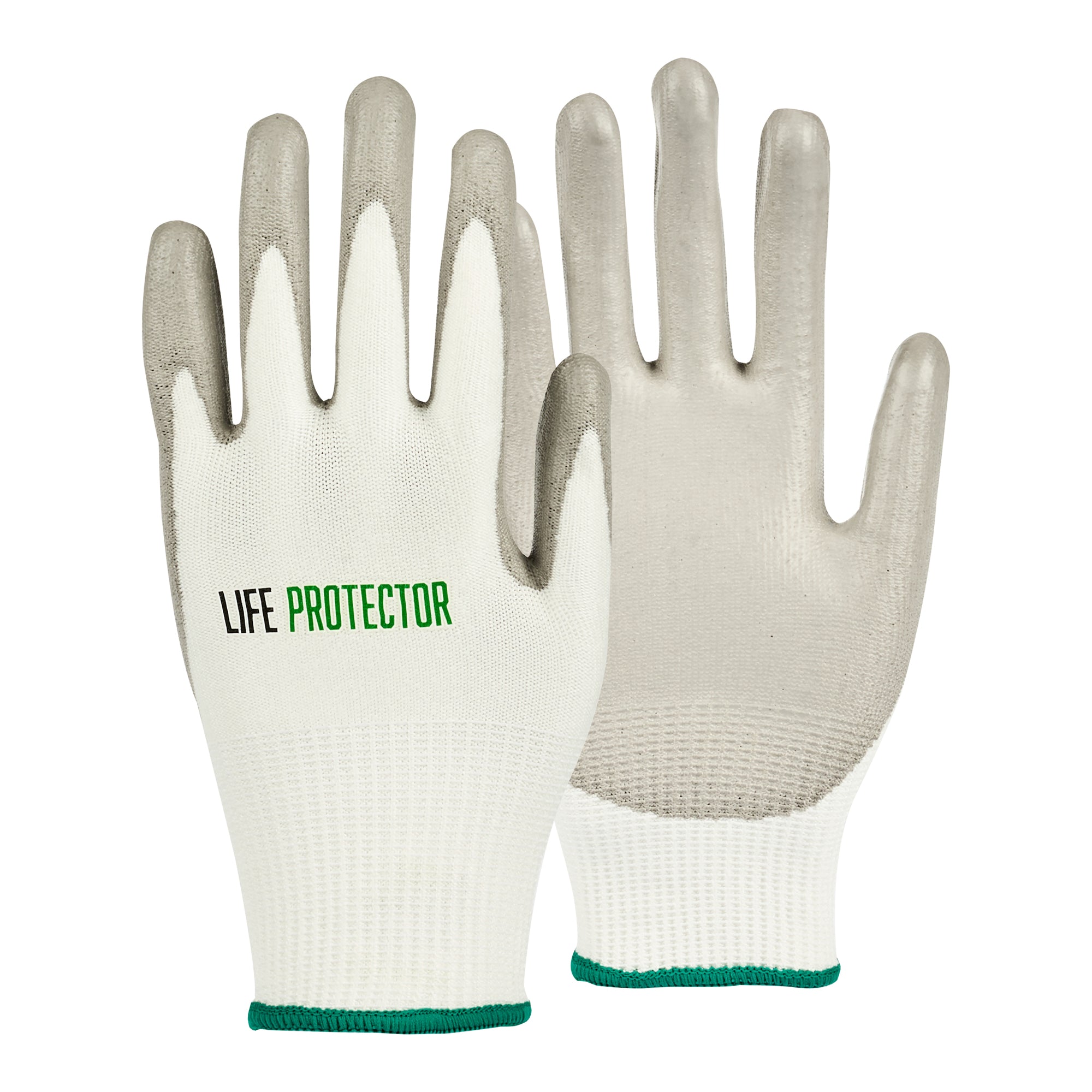 Life Protector White HPPE Polyester / Spandex Small Work Glove - with Polyurethane Palm Coating, Cut-Resistant - 10 count box