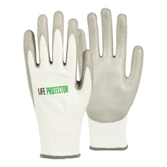 Life Protector White HPPE Polyester / Spandex Extra Large Work Glove - with Polyurethane Palm Coating, Cut-Resistant - 10 count box