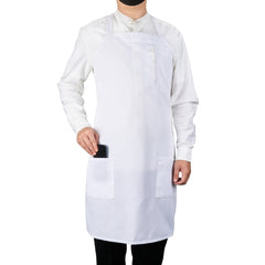 RW Base White Standard Bib Apron - with 3 Pockets - 32 1/2'' x 27 1/2'' - 1 count box