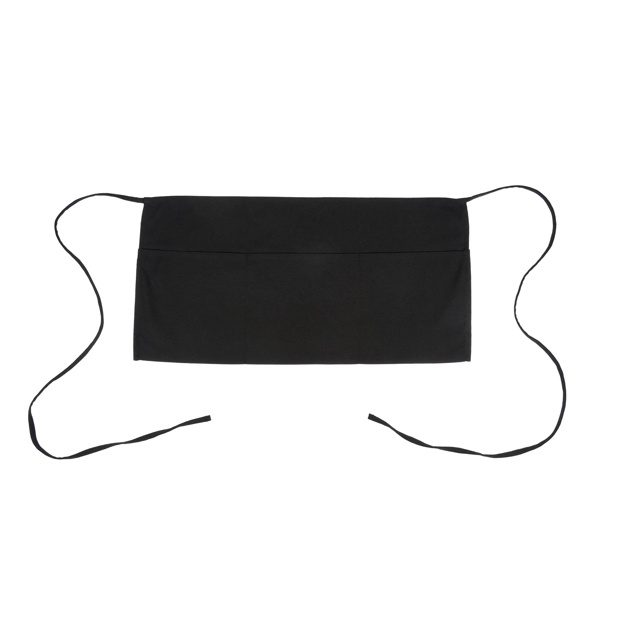 RW Base Black Standard Waist Apron - with 3 Pockets - 24" x 12" - 100 count box