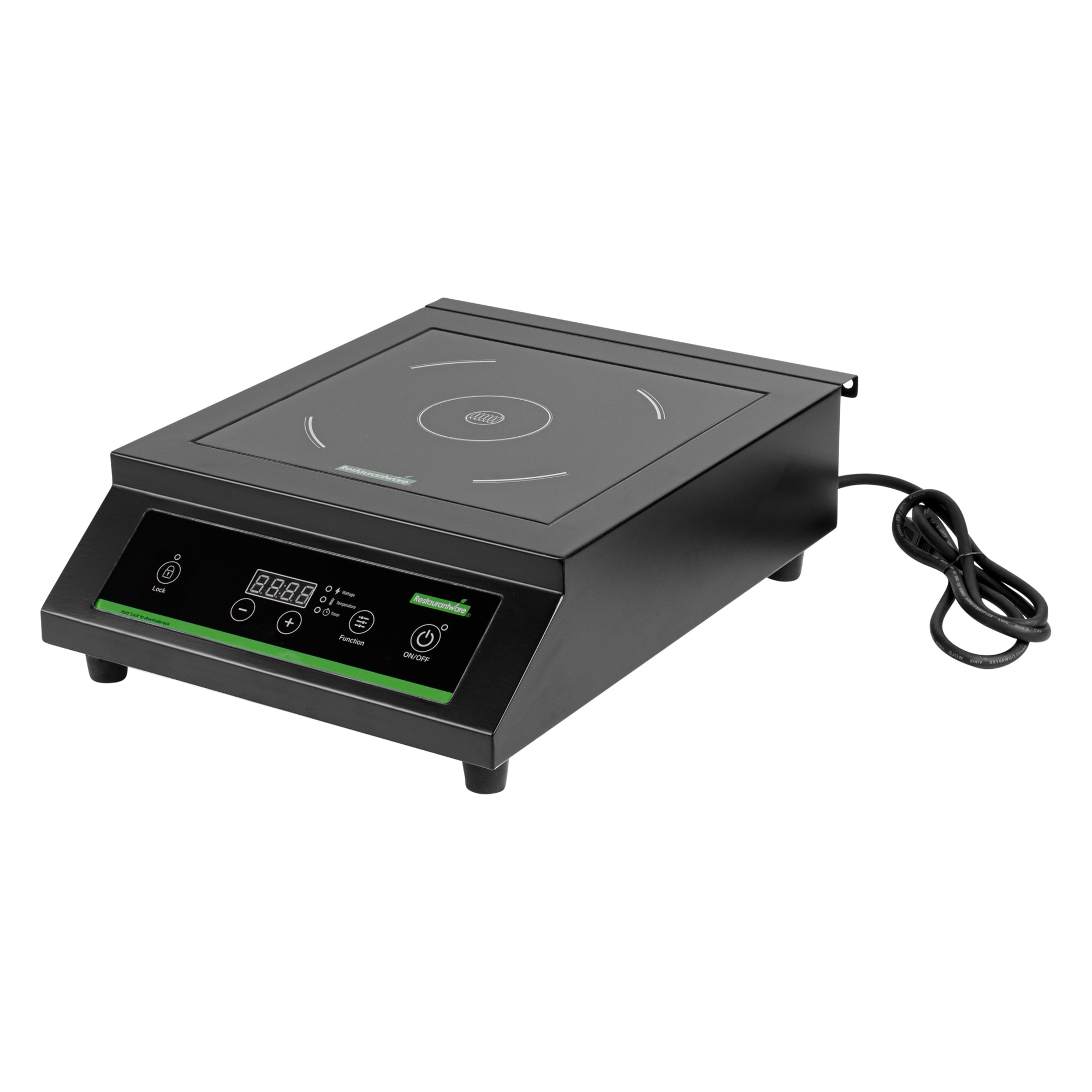 Kitchen Tek Black Steel Heavy-Duty Induction Cooktop - 120V, 1800 Watts - 20" x 15" x 5 3/4" - 1 count box