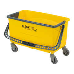 Clean Tek Professional 44 Qt Yellow No-Touch Microfiber Mop Bucket - with Twist Valve - 26 3/4