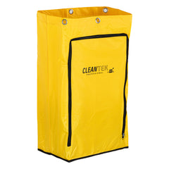 Clean Tek Professional 18 gal Yellow Plastic Bag - for 3-Shelf Janitor Cart, with Zipper - 1 count box