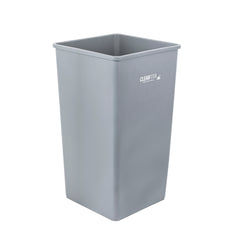 Clean Tek Professional 50 gal Square Gray Plastic Trash Can - 19 1/2