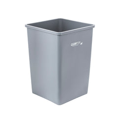 Clean Tek Professional 35 gal Square Gray Plastic Trash Can - 19 1/2