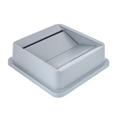 Clean Tek Professional Square Gray Plastic Swing Lid - Fits 35 / 50 gal Square Trash Can - 1 count box