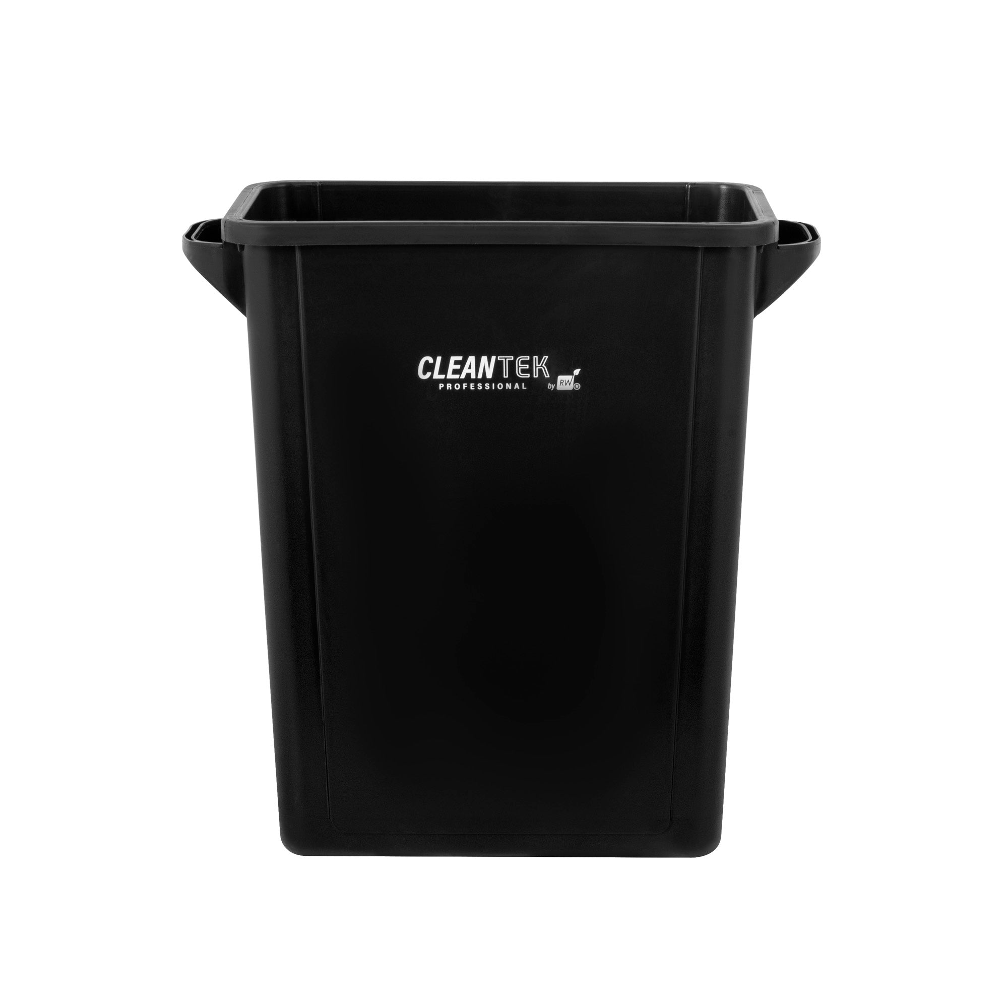 Clean Tek Professional 15 gal Rectangle Black Plastic Slim Trash Can - with Handles - 24" x 10 3/4" x 24 3/4" - 1 count box