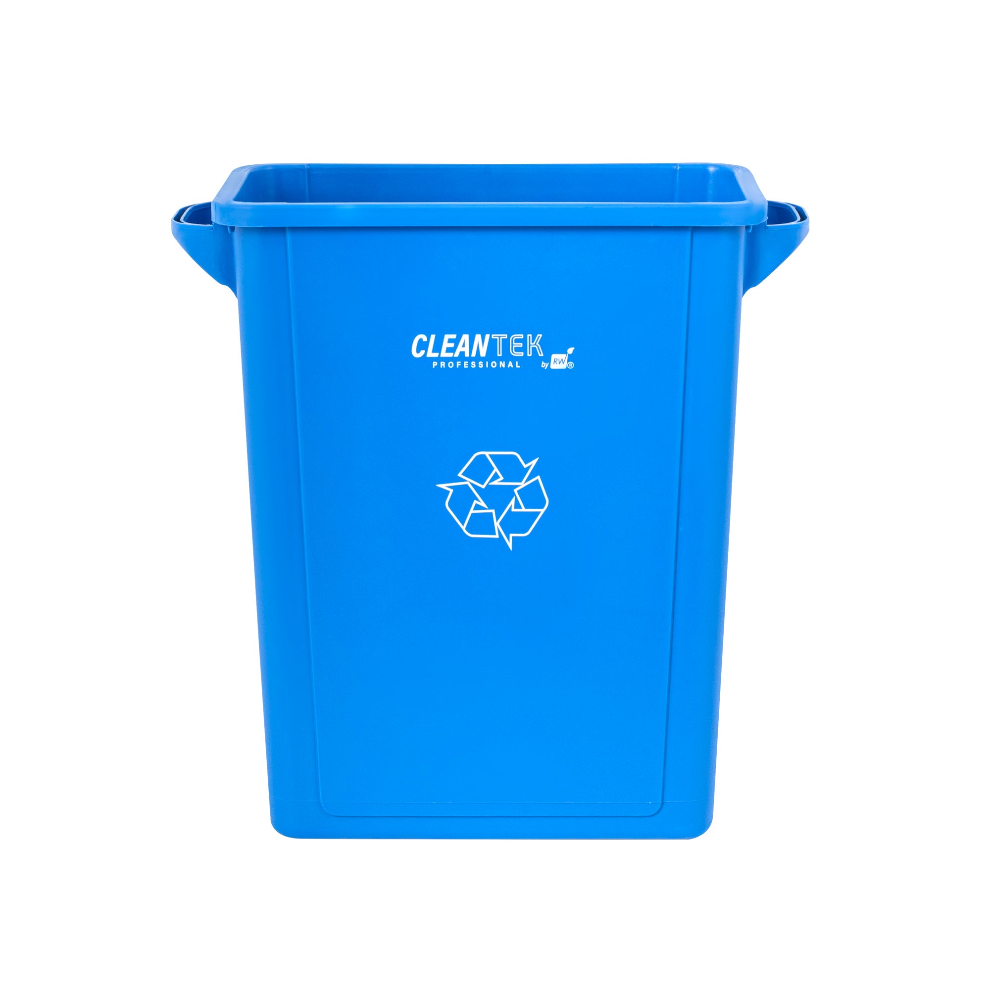 Clean Tek Professional 15 gal Rectangle Blue Plastic Slim Recycling Bin - with Handles - 24" x 10 3/4" x 24 3/4" - 1 count box