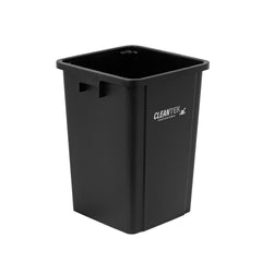 Clean Tek Professional 19 gal Square Black Plastic Trash Can - 16