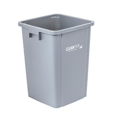 Clean Tek Professional 19 gal Square Gray Plastic Trash Can - 16