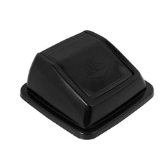 Clean Tek Professional Black Dome Top Lid - with Swing Door, Fits 19 / 23 gal Square Trash Can - 1 count box