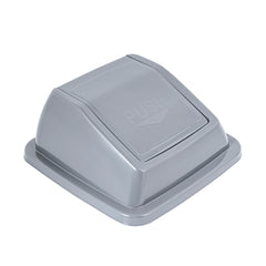 Clean Tek Professional Gray Dome Top Lid - with Swing Door, Fits 19 / 23 gal Square Trash Can - 1 count box