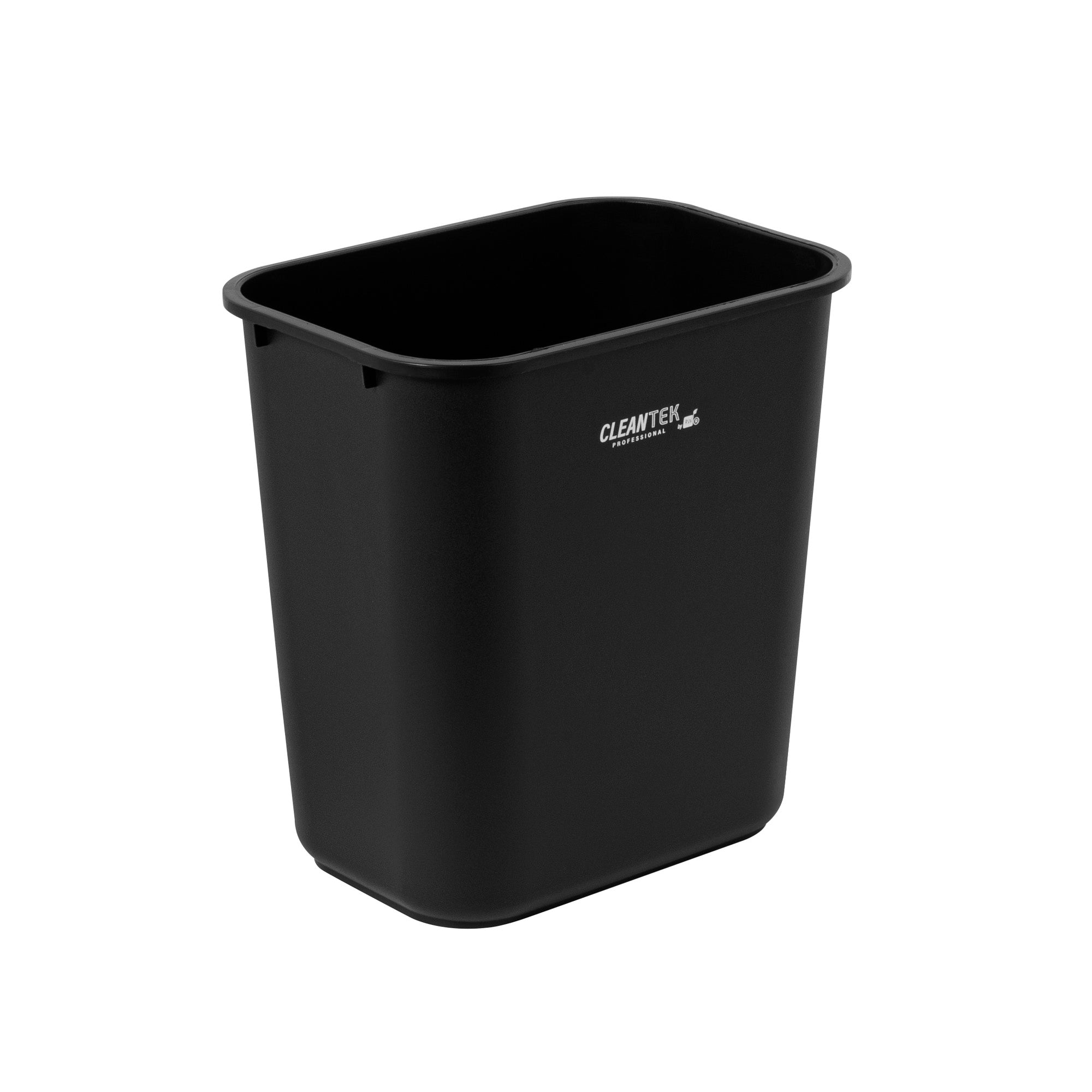 Clean Tek Professional 28 qt / 7 gal Rectangle Black Wastebasket / Trash Can - 14 1/2" x 10 1/2" x 15 1/4" - 1 count box