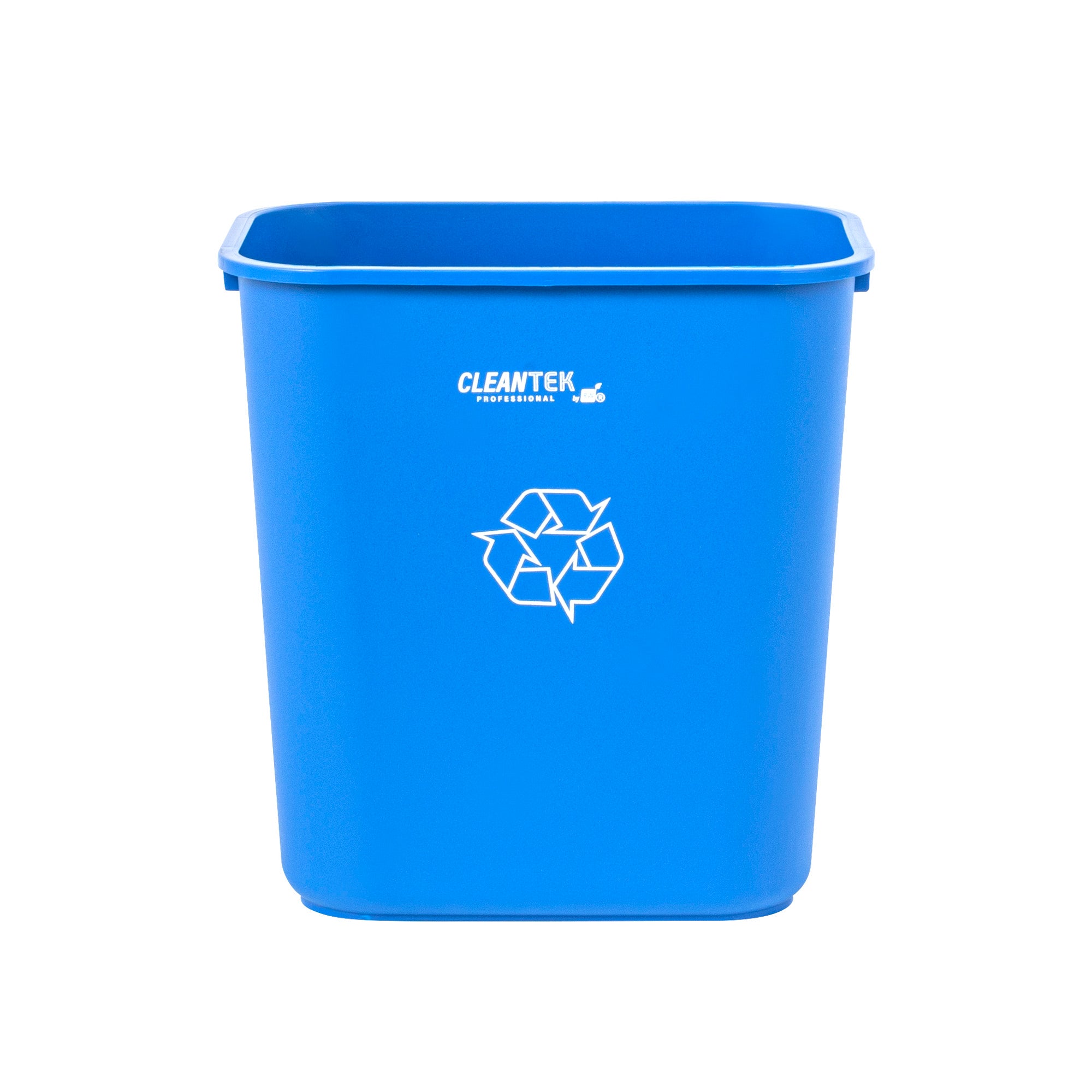 Clean Tek Professional 28 qt / 7 gal Rectangle Blue Recycling Wastebasket / Trash Can - 14 1/2" x 10 1/2" x 15 1/4" - 1 count box