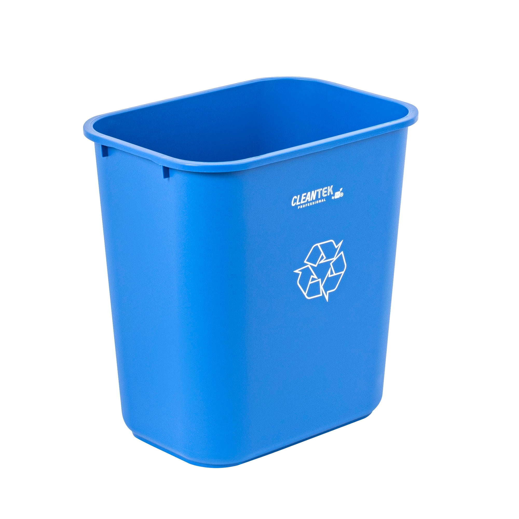 Clean Tek Professional 28 qt / 7 gal Rectangle Blue Recycling Wastebasket / Trash Can - 14 1/2" x 10 1/2" x 15 1/4" - 1 count box