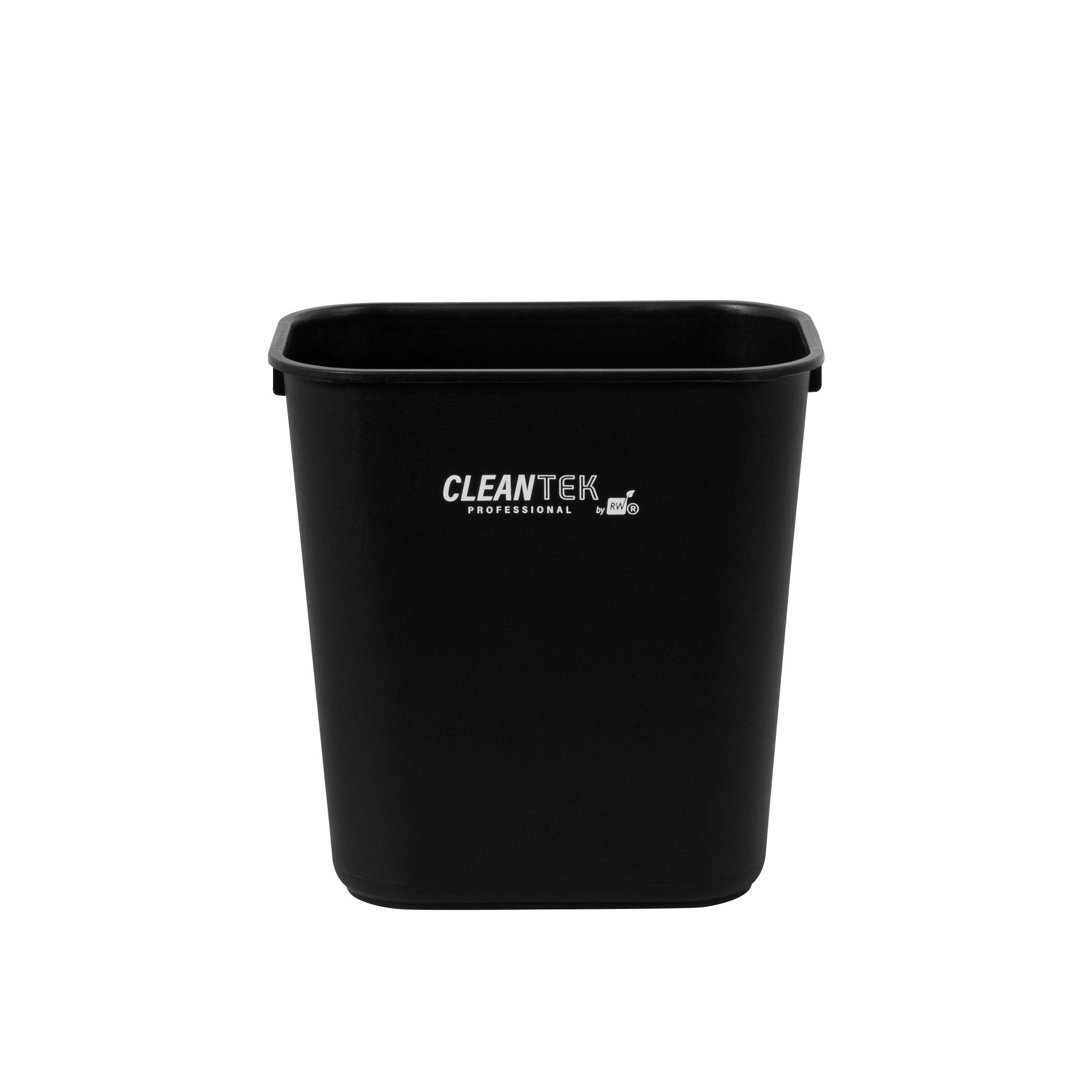 Clean Tek Professional 13 qt / 3 gal Rectangle Black Wastebasket / Trash Can - 11 3/4" x 7 3/4" x 12" - 1 count box