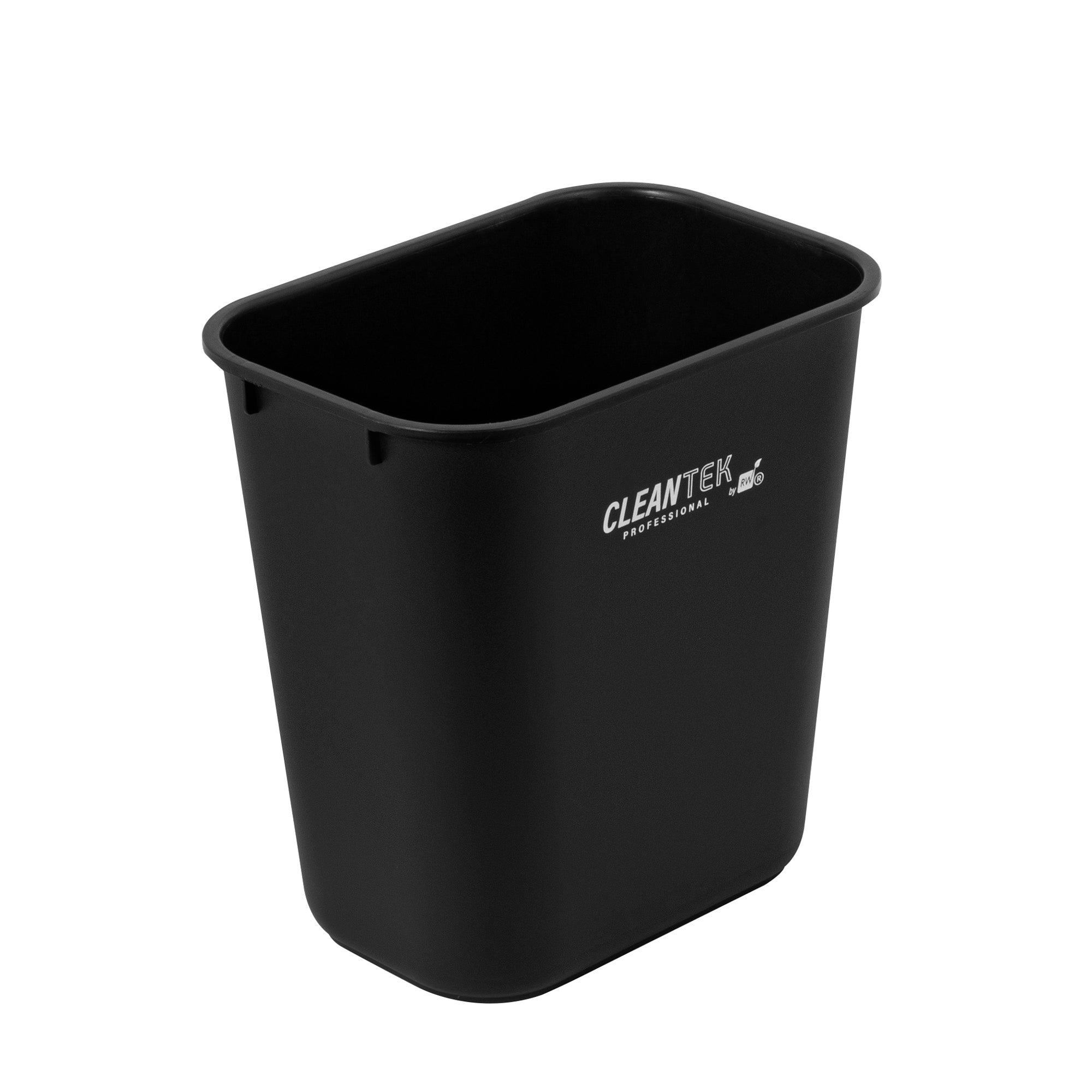 Clean Tek Professional 13 qt / 3 gal Rectangle Black Wastebasket / Trash Can - 11 3/4" x 7 3/4" x 12" - 1 count box