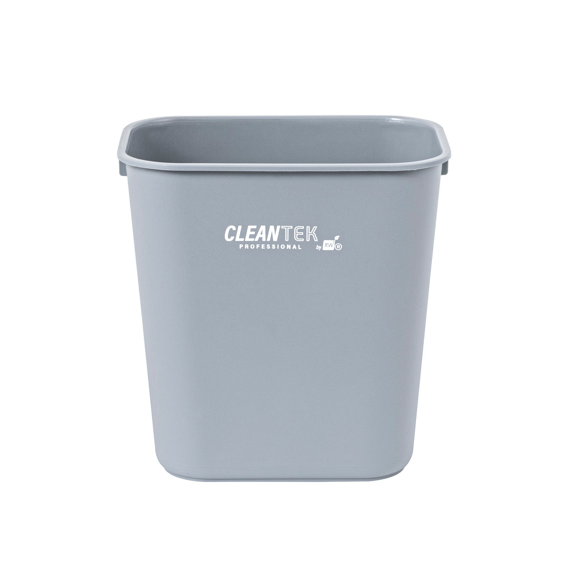 Clean Tek Professional 13 qt / 3 gal Rectangle Gray Wastebasket / Trash Can - 11 3/4" x 7 3/4" x 12" - 1 count box