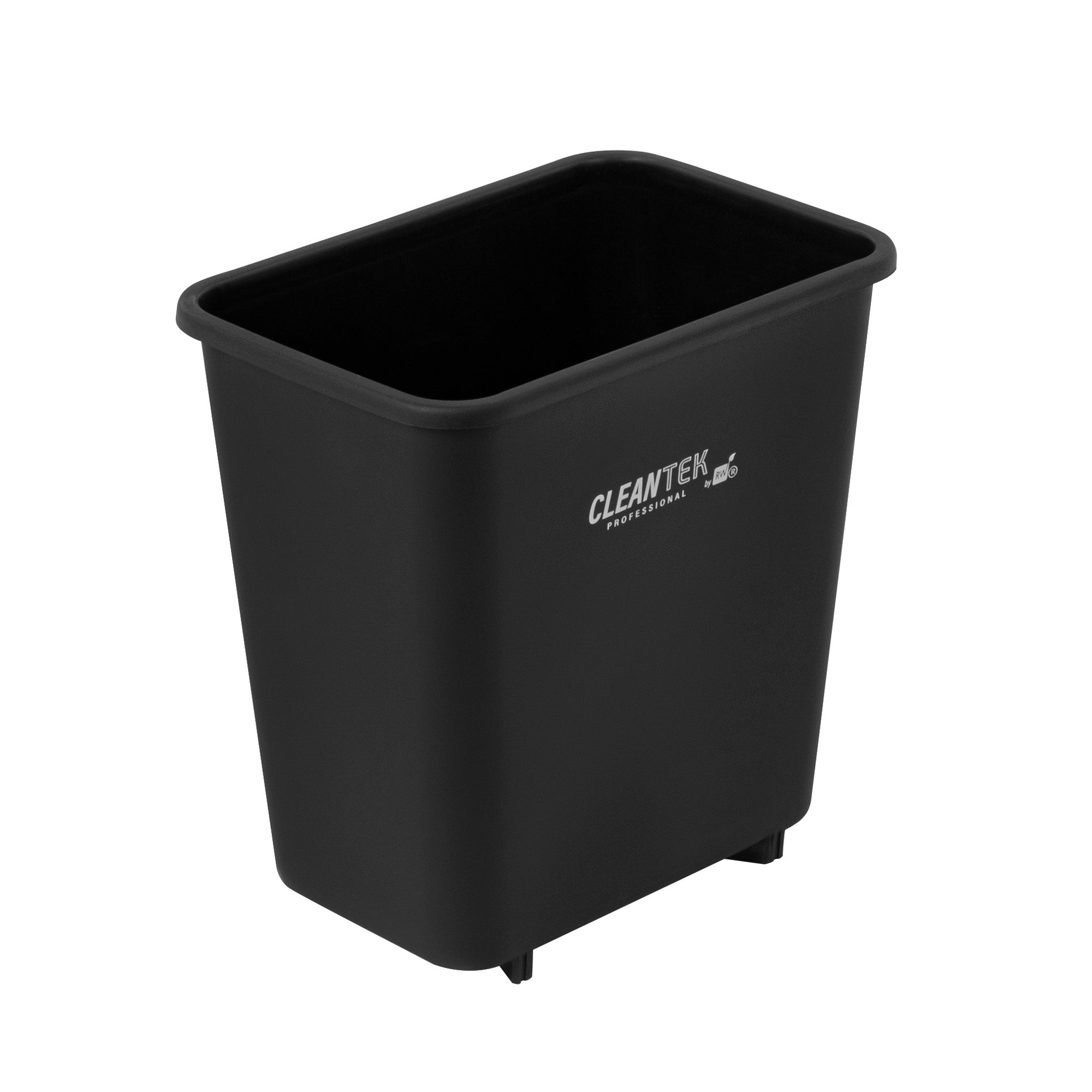 Clean Tek Professional 41 qt / 10 gal Rectangle Black Wastebasket / Trash Can - 15 3/4" x 11 1/4" x 20" - 1 count box