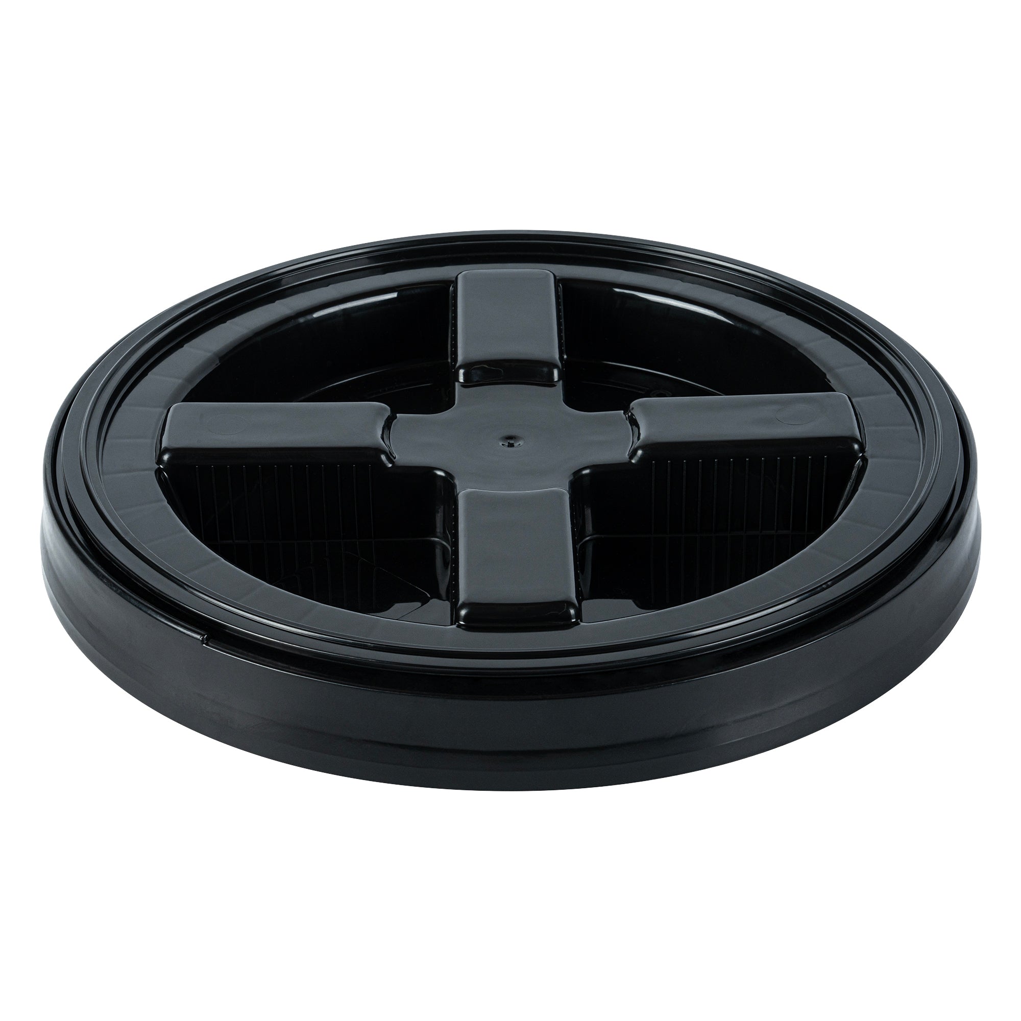 Clean Tek Professional Round Black Plastic Gamma Seal Lid - Fits 3.5 and 5 Gal Pail, with Gasket - 1 count box